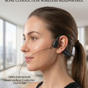 KEYVANY Bone Conduction Wireless Headphones – Open-Ear Bluetooth Headset for Sports, Cycling & Running